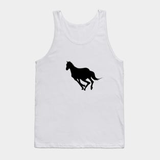 Running  horse on white background, black silhouette Tank Top